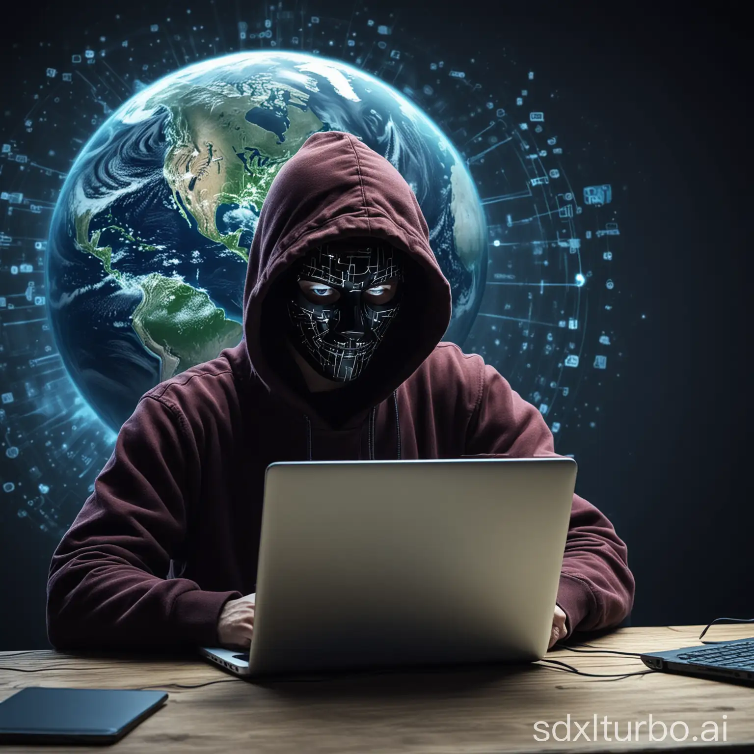 a hacker hacking the planet