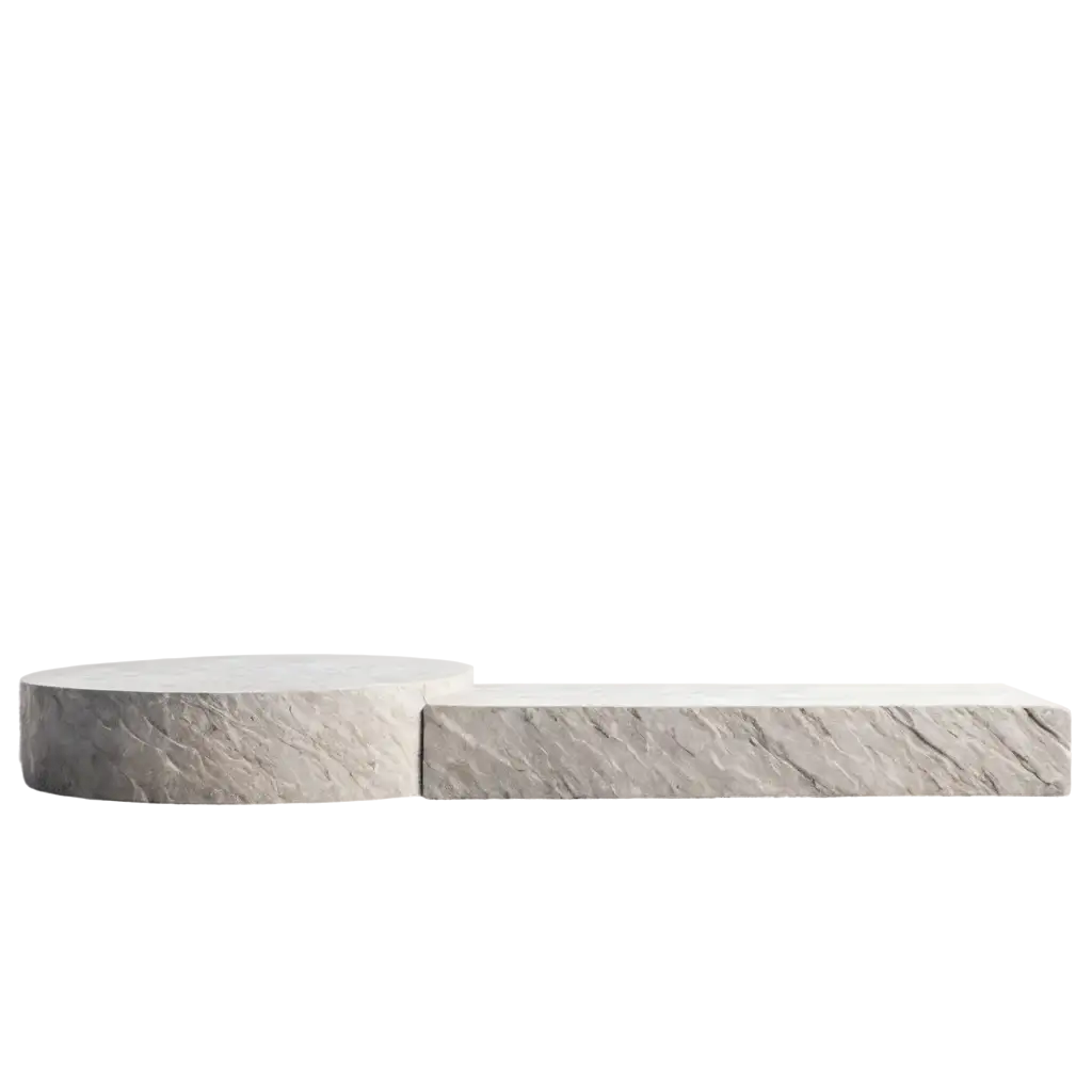 podium in the form of natural stone, horizontal angle