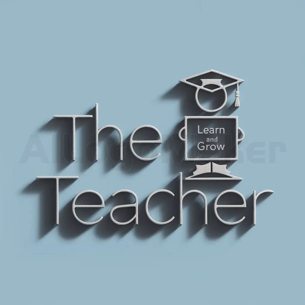 LOGO-Design-for-The-Teacher-Featuring-The-Teacher-Text-Child-Symbol-and-Cap-Motif-on-a-Clear-Background
