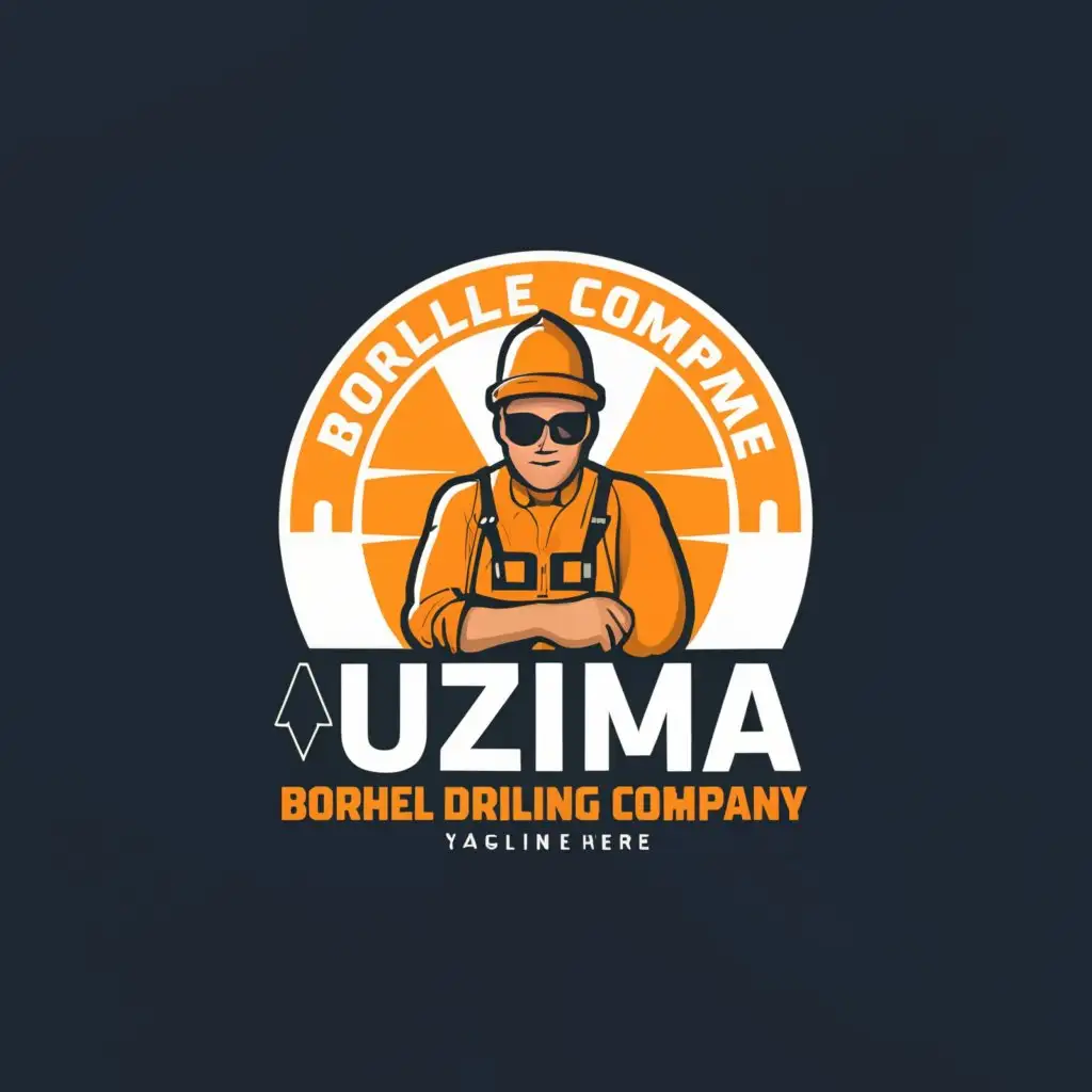 a logo design,with the text "uzima borehole drilling company", main symbol:employee,Moderate,be used in Construction industry,clear background