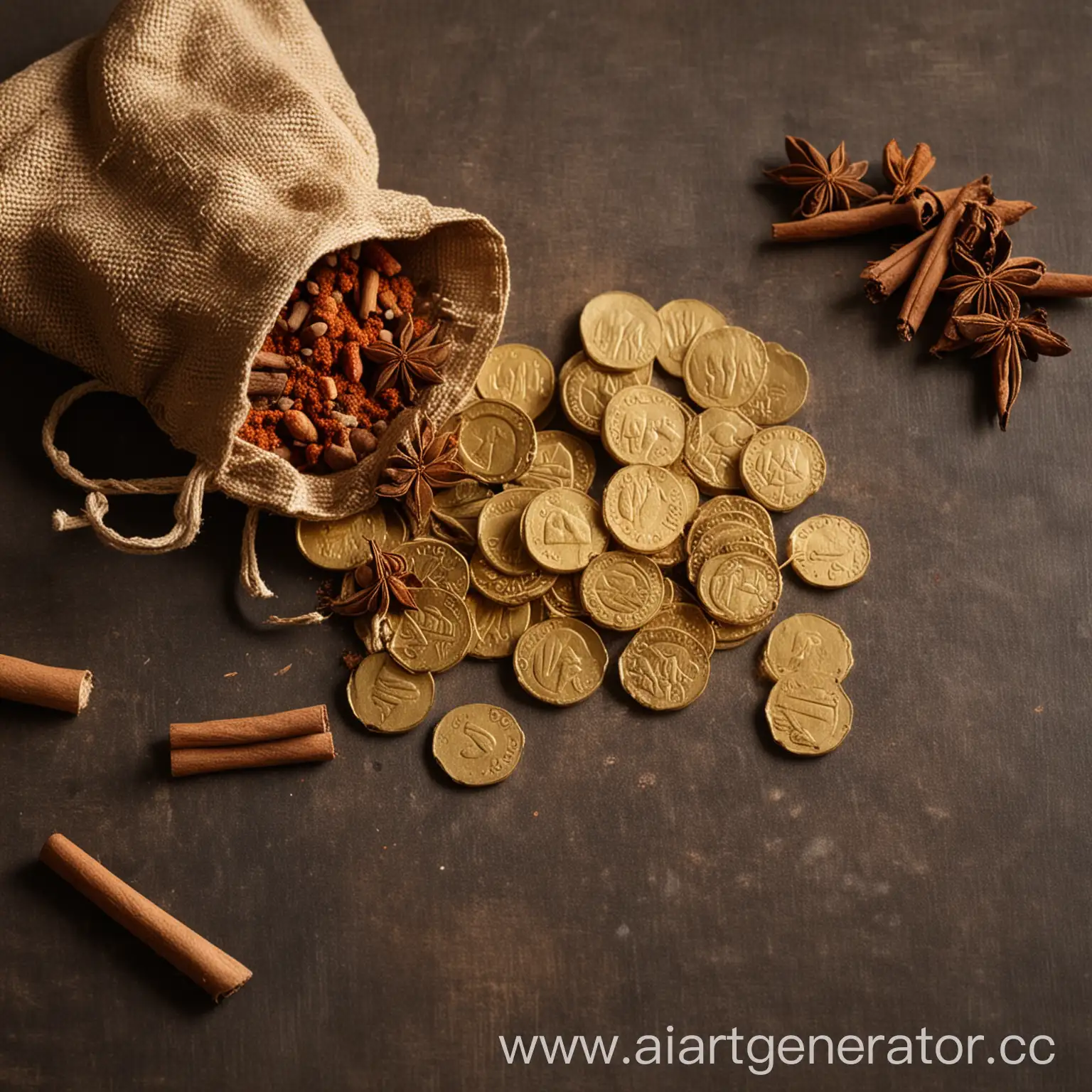 Golden-Coins-and-Spices-Treasure-Trove-of-Riches-and-Exotic-Flavors