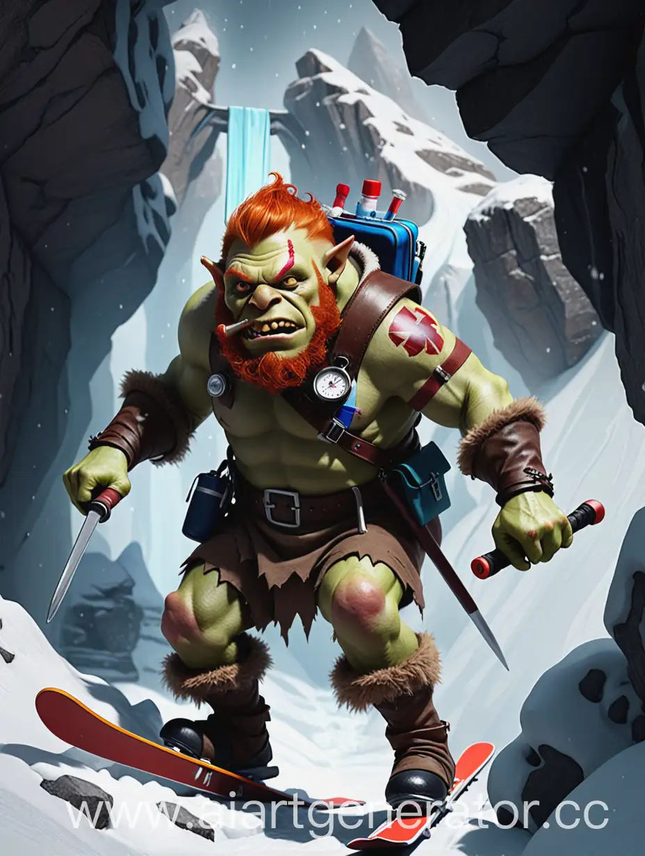 Adventurous-Ginger-Orc-Doctor-Skiing-Mishap