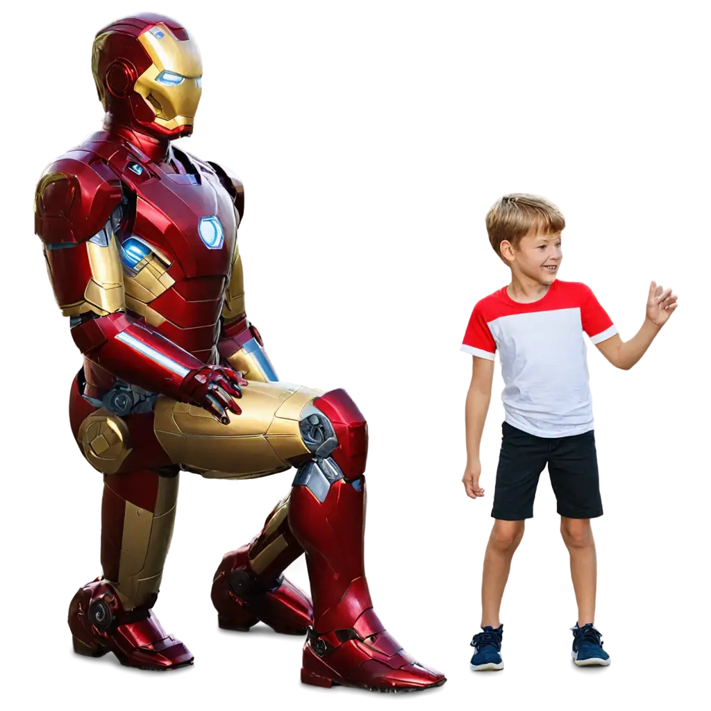 Iron man with boy