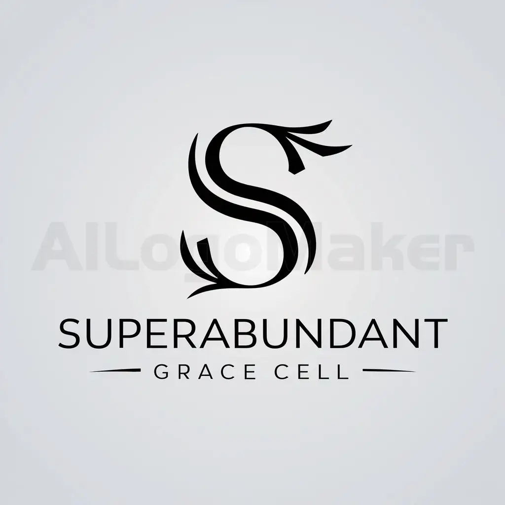 a logo design,with the text "superabundant grace cell", main symbol:s,Moderate,be used in Religious industry,clear background