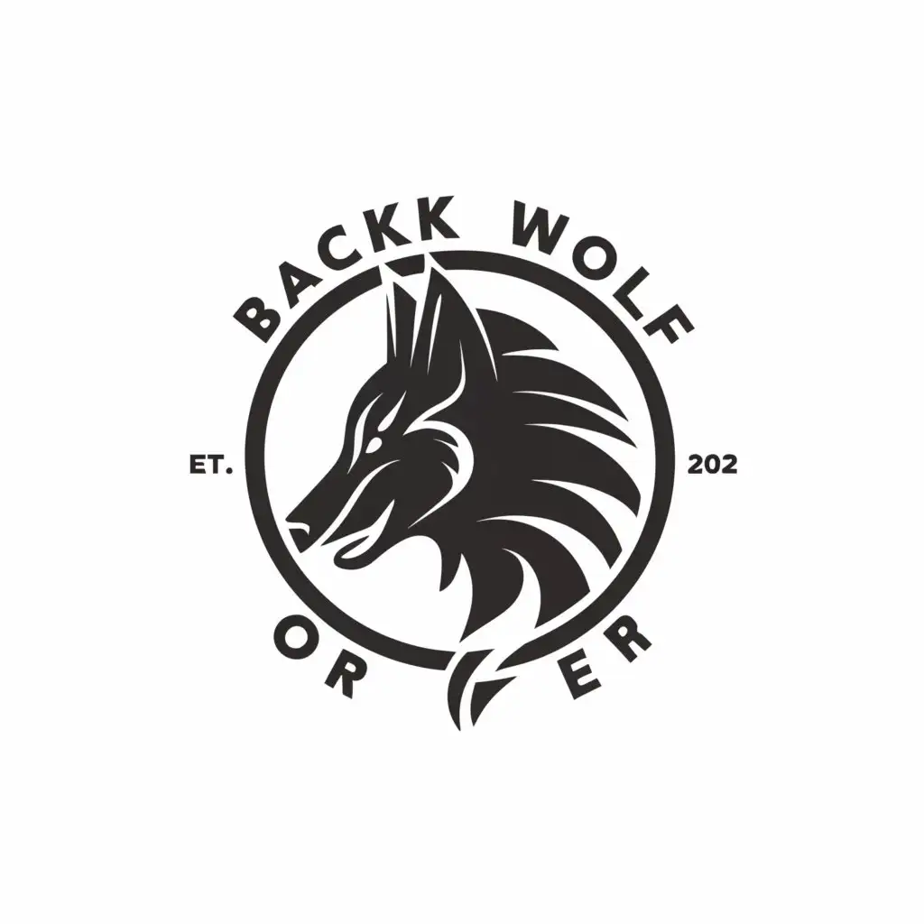 a logo design,with the text "Black Wolf Order ", main symbol:A Black Wolf,Minimalistic,be used in Others industry,clear background