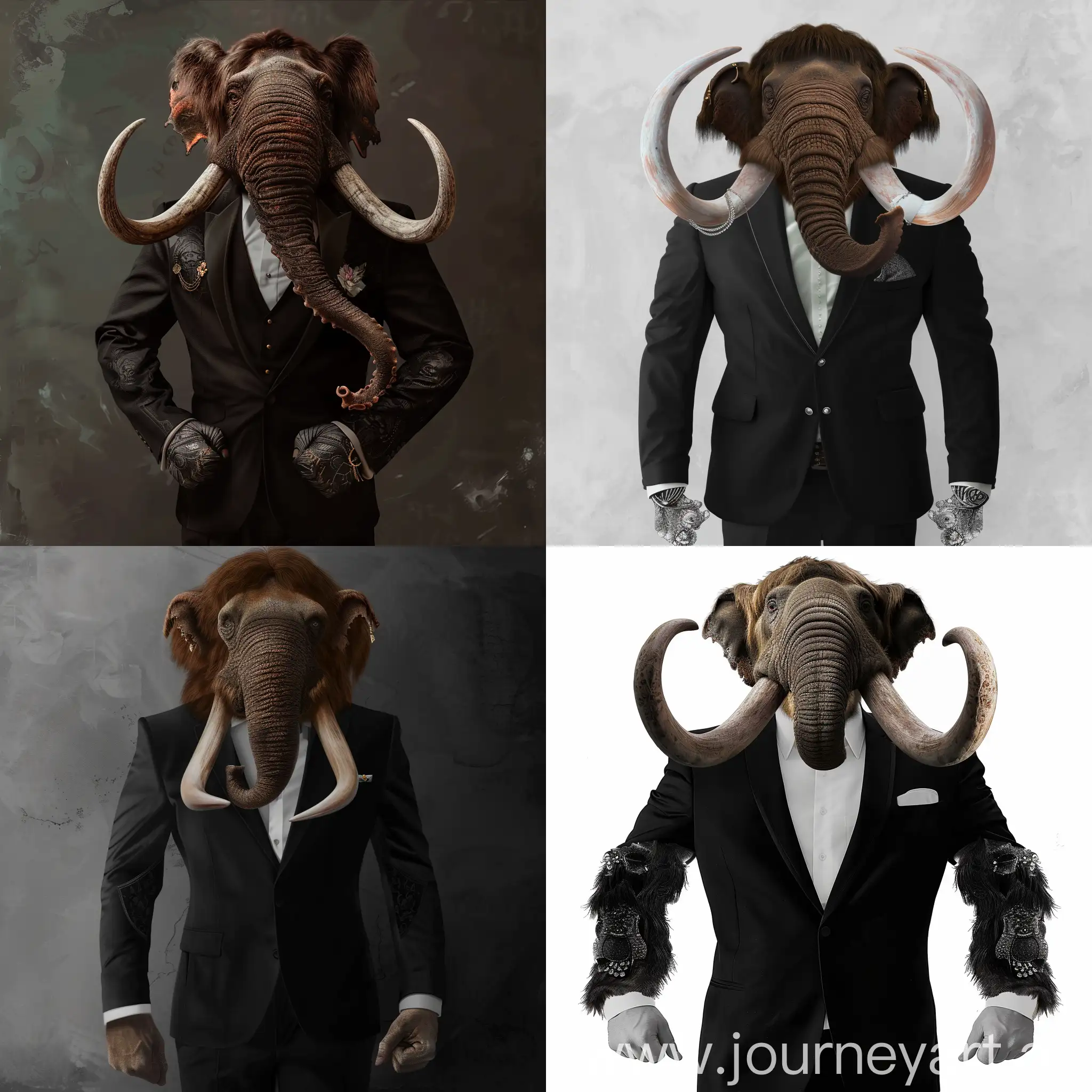 Powerful-Mammoth-in-Elegant-Black-Suit-Majestic-Wildlife-Art