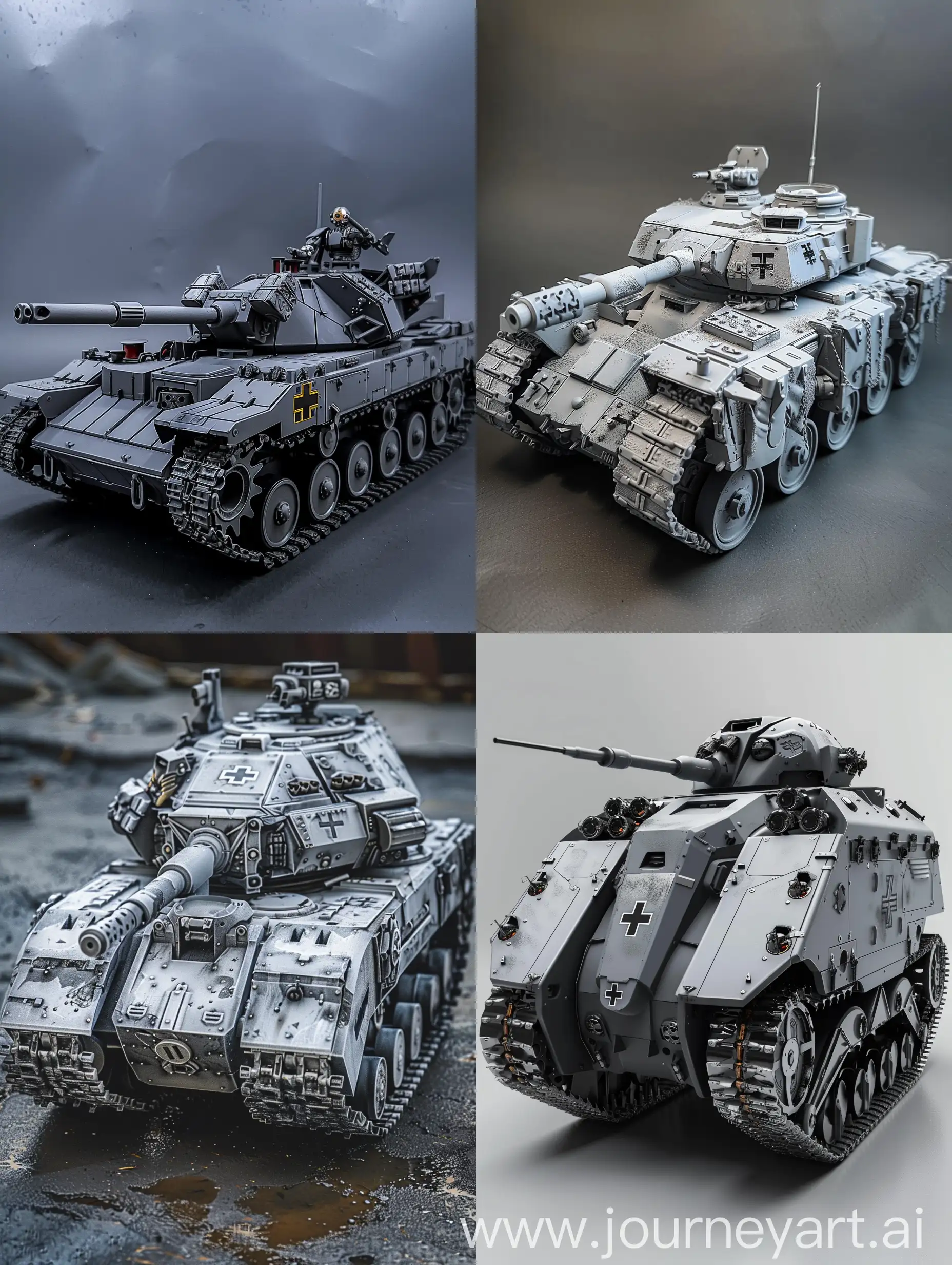 German-CyborgTank-of-the-Third-Reich-Resembling-KV44-Painted-in-Gray