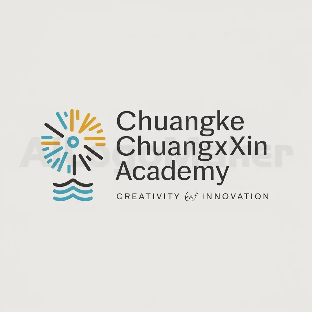 a logo design,with the text "Chuangke Chuangxin Academy", main symbol:firework/sea windmill,Moderate,be used in Education industry,clear background