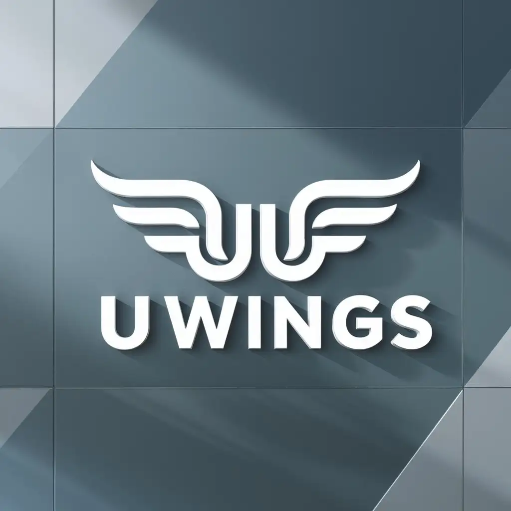 a logo design,with the text "UWings", main symbol:the titel is 'uwings' mean your wings, will create industry iot log,Moderate,clear background