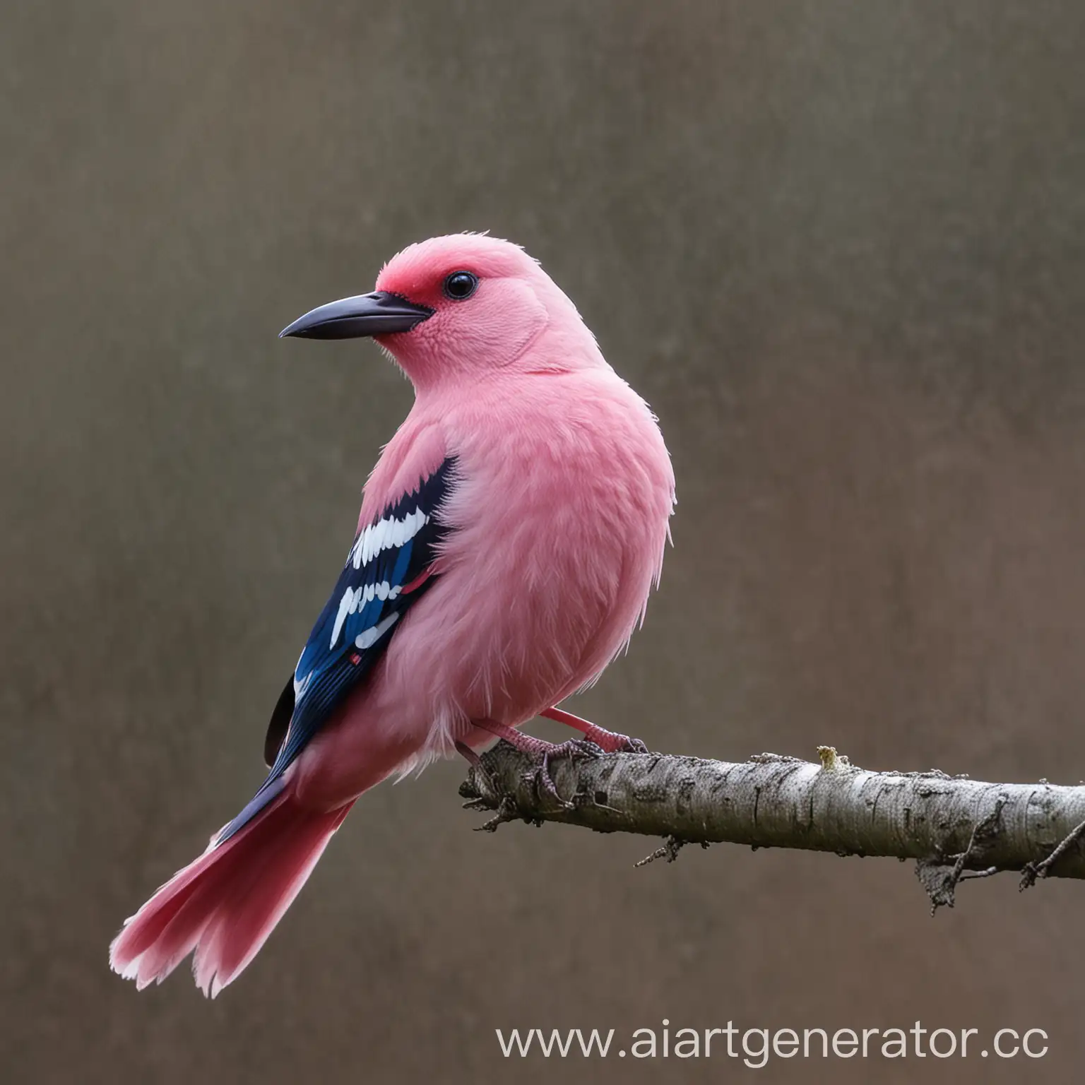 Vibrant-Pink-Magpie-Bird-in-a-Blossoming-Garden