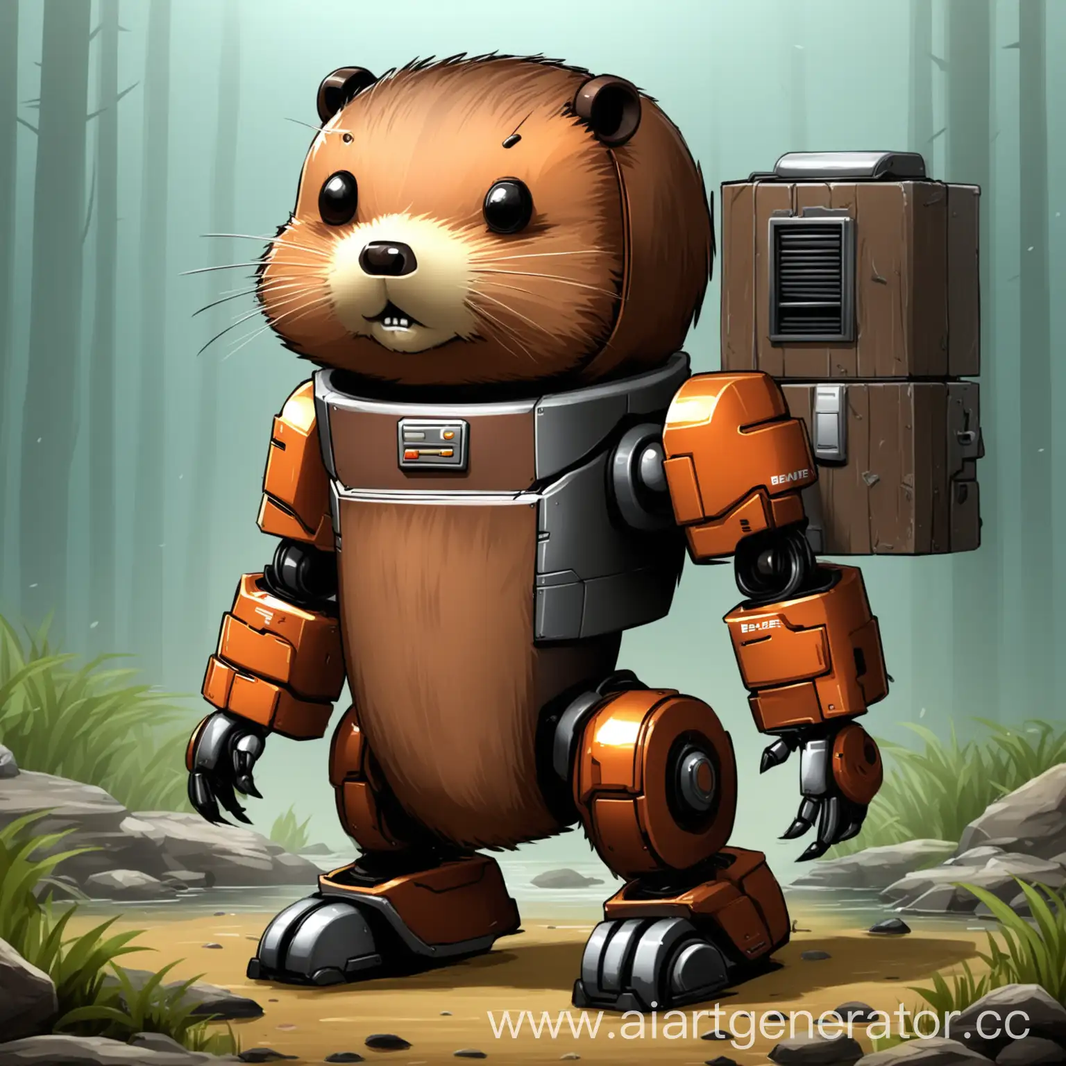 Adventurous-Beaver-Exploring-a-Futuristic-Forest