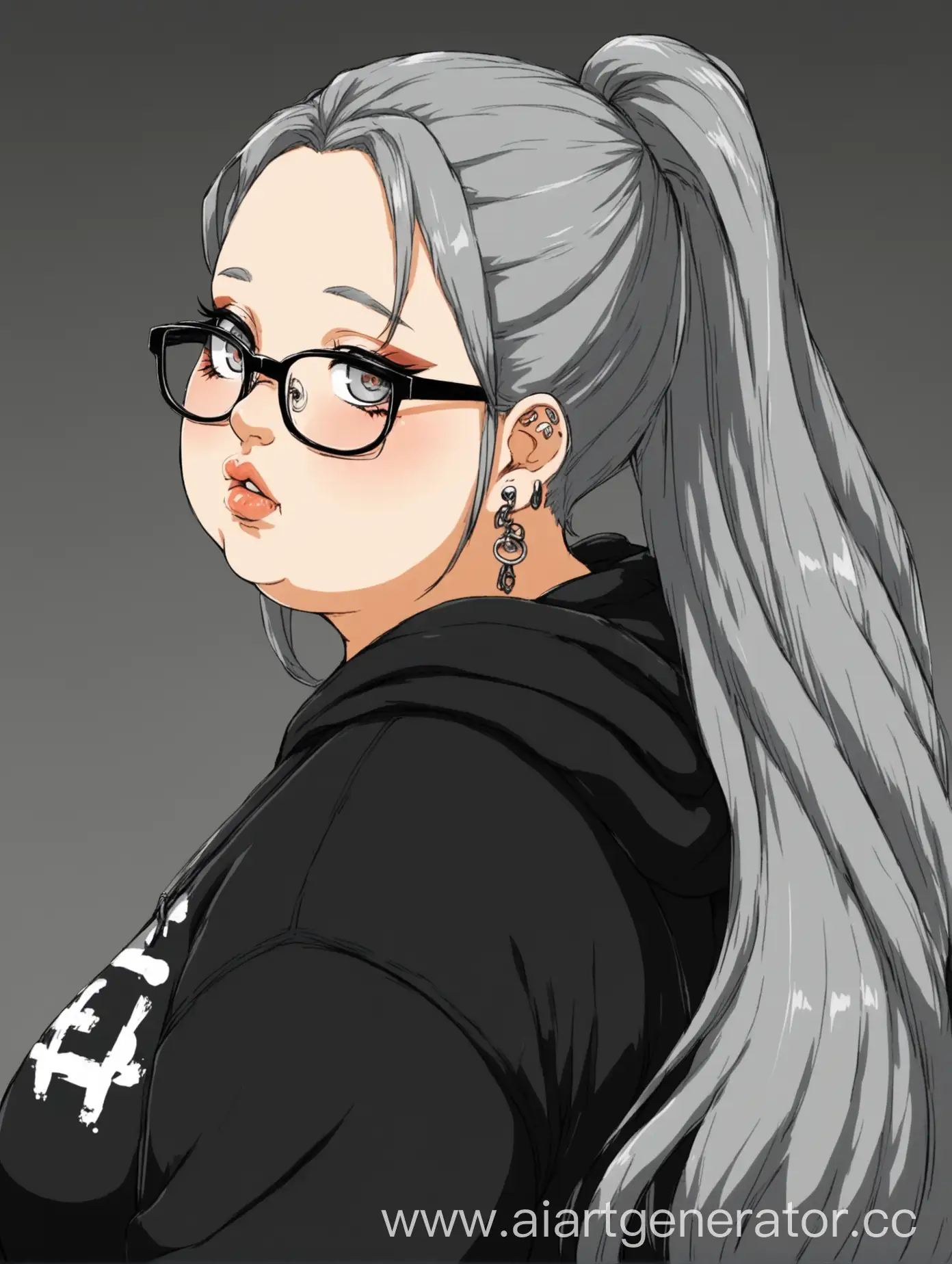 Chubby-Anime-Girl-with-Glasses-and-Piercings-in-Stylish-Black-Outfit