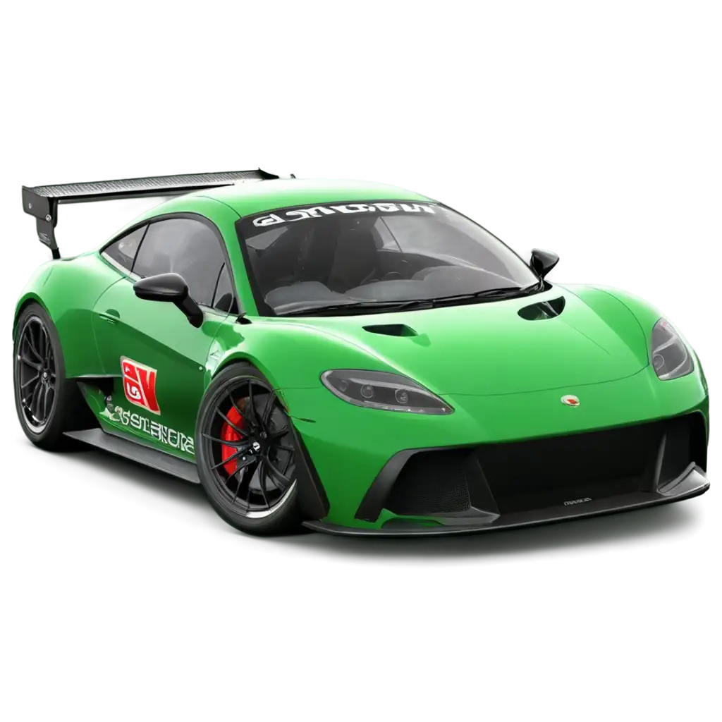 A Assetto  Corsa Competizione car in fully customized green color,middle will be red and also number 77 on it.