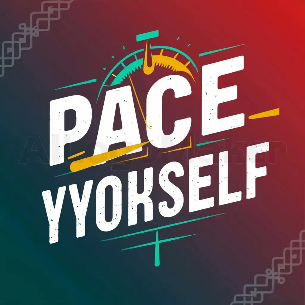 a logo design,with the text "Pace Yourself", main symbol:Speedometer,complex,clear background