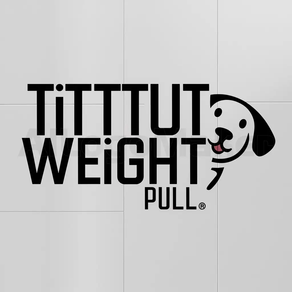 a logo design,with the text "TITTUT WEIGHT PULL", main symbol:pek a boo dog,Moderate,clear background