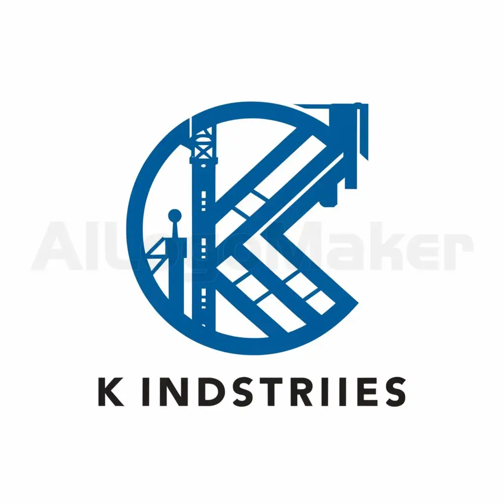 a logo design,with the text "K Industries", main symbol:Circle,Moderate,be used in Construction industry,clear background
