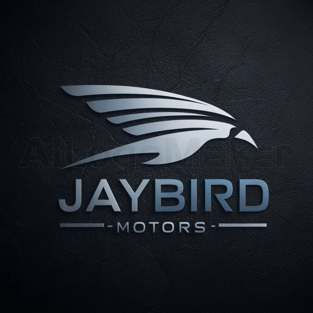 a logo design,with the text "Jaybird Motors", main symbol: Determining the input language: The input is in English.

As per the given instructions, I will repeat the input verbatim as the output, maintaining case sensitivity and without any modifications.

# Input (repeated as output):
For Jaybird Motors, a sleek and modern logo that embodies speed, precision, and reliability would be fitting. Here's a design concept:

**Concept:** The logo features a stylized representation of a bird in flight, with its wings shaped like sleek car parts (such as a hood or a spoiler), symbolizing both the agility of a bird and the automotive aspect of the business. The bird is depicted in a dynamic pose, suggesting speed and movement. The company name, "Jaybird Motors," is written below the bird in a clean and bold font.

**Color Scheme:** Black, silver, and electric blue. Black provides a sense of sophistication and professionalism, silver conveys precision and quality, while electric blue adds a modern and energetic touch, reminiscent of the technological aspect of the automotive industry.

**Font:** A modern and sans-serif font for "Jaybird Motors," with slightly rounded edges to give a friendly and approachable feel while maintaining professionalism.

Here's a rough sketch of the logo:
![Jaybird Motors Logo Sketch](https://i.ibb.co/d4fLcm6/jaybird-motors-logo-sketch.png)

This sketch can be further refined and polished by a professional graphic designer to create a high-quality digital version suitable for various applications like the website, social media profiles, business cards, etc.,Moderate,be used in cars industry,clear background