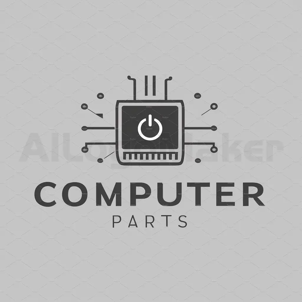 a logo design,with the text "Computer Parts", main symbol:computer,Moderate,be used in Technology industry,clear background