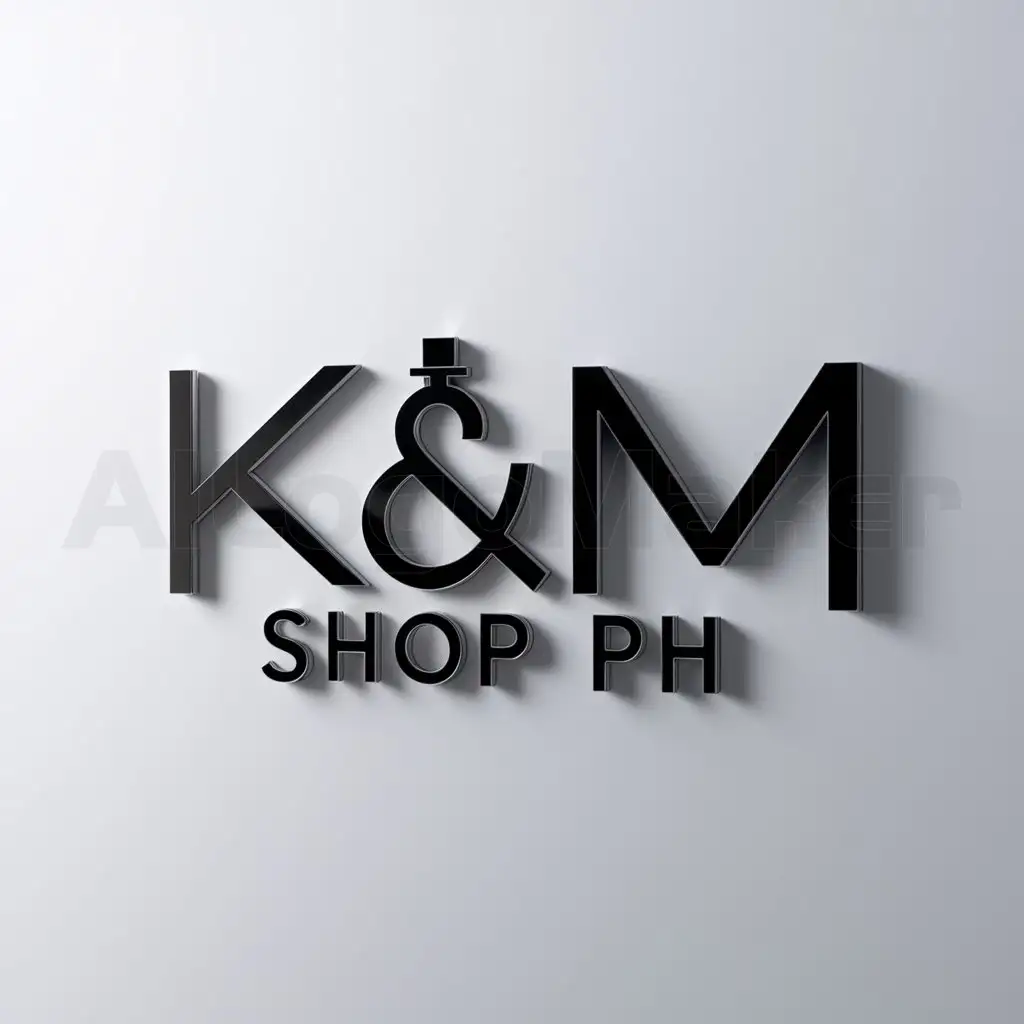 a logo design,with the text "K&M shop ph", main symbol:marketing,Minimalistic,be used in bag perfume industry,clear background
