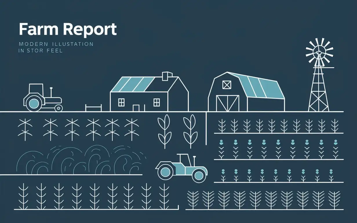 Agricultural report minimalist illustrations Blue series