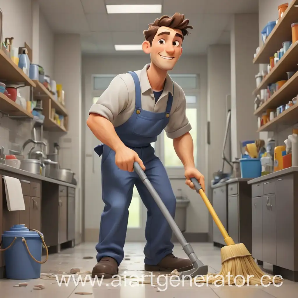 Cheerful-Cartoon-Janitor-Tidying-Up