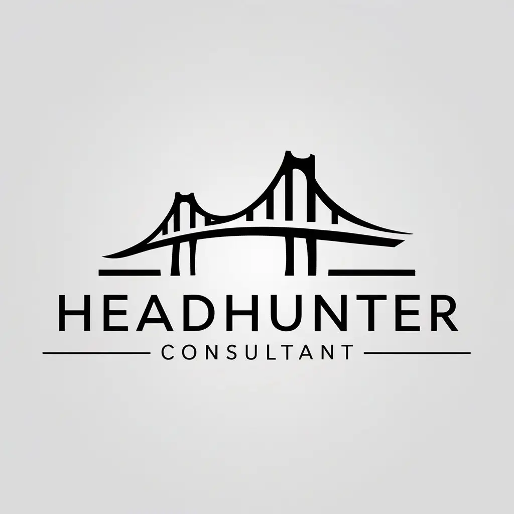 a logo design,with the text "headhunter consultant", main symbol:bridge,Moderate,be used in headhunter consultant industry,clear background