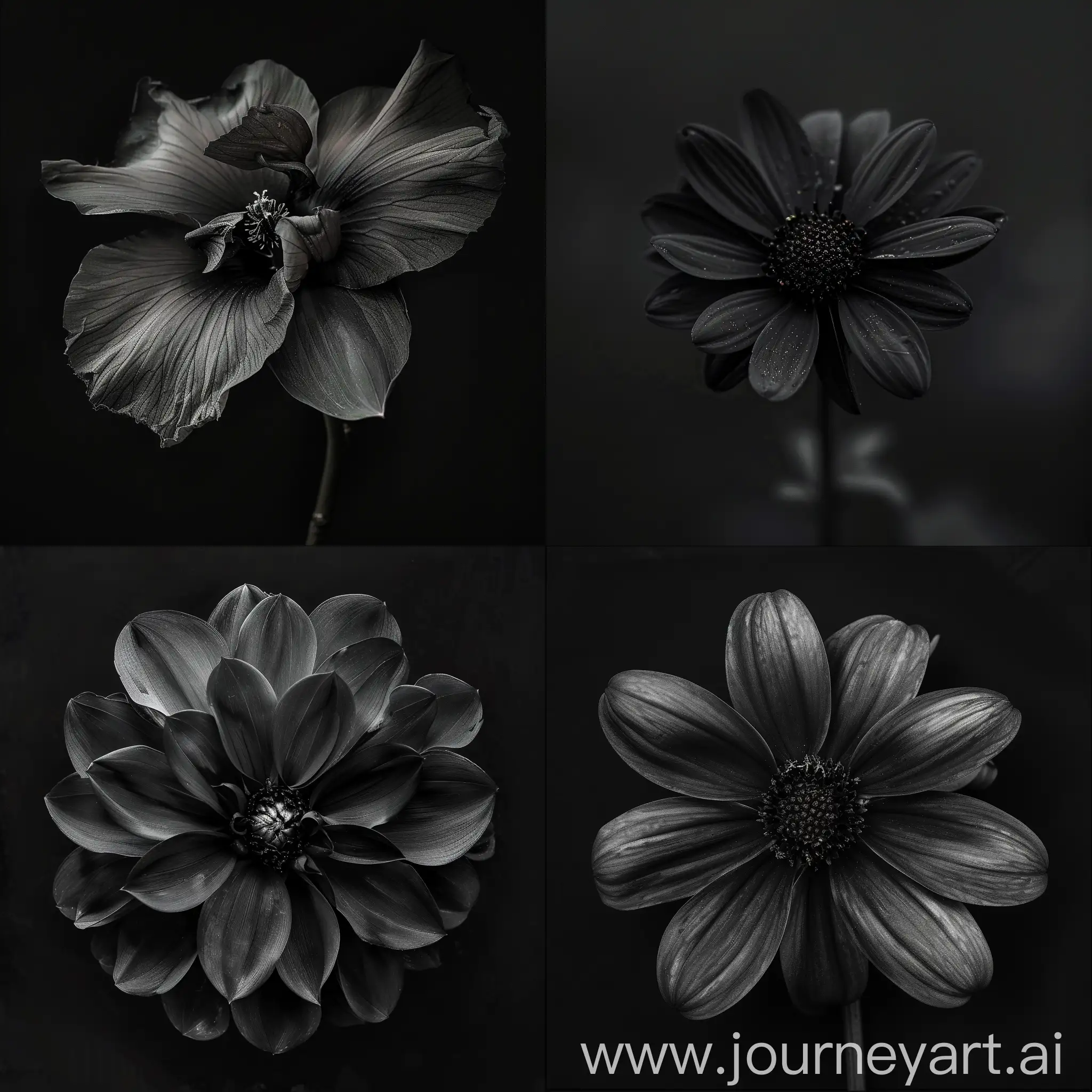 A flower in black