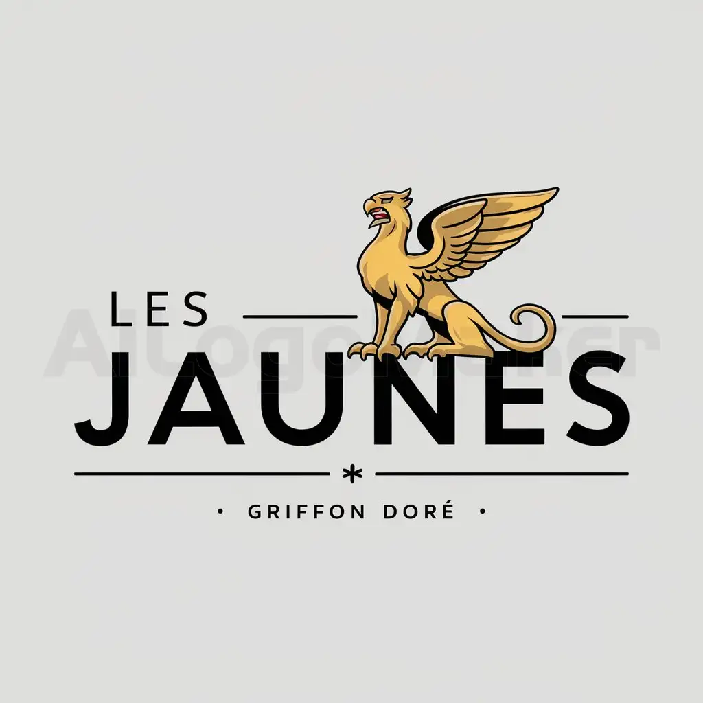 a logo design,with the text "les jaunes", main symbol:Griffon Doré,Moderate,clear background
