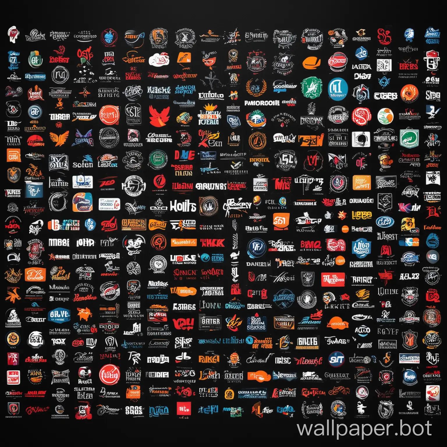 dark background with a multitude of logos from different brands