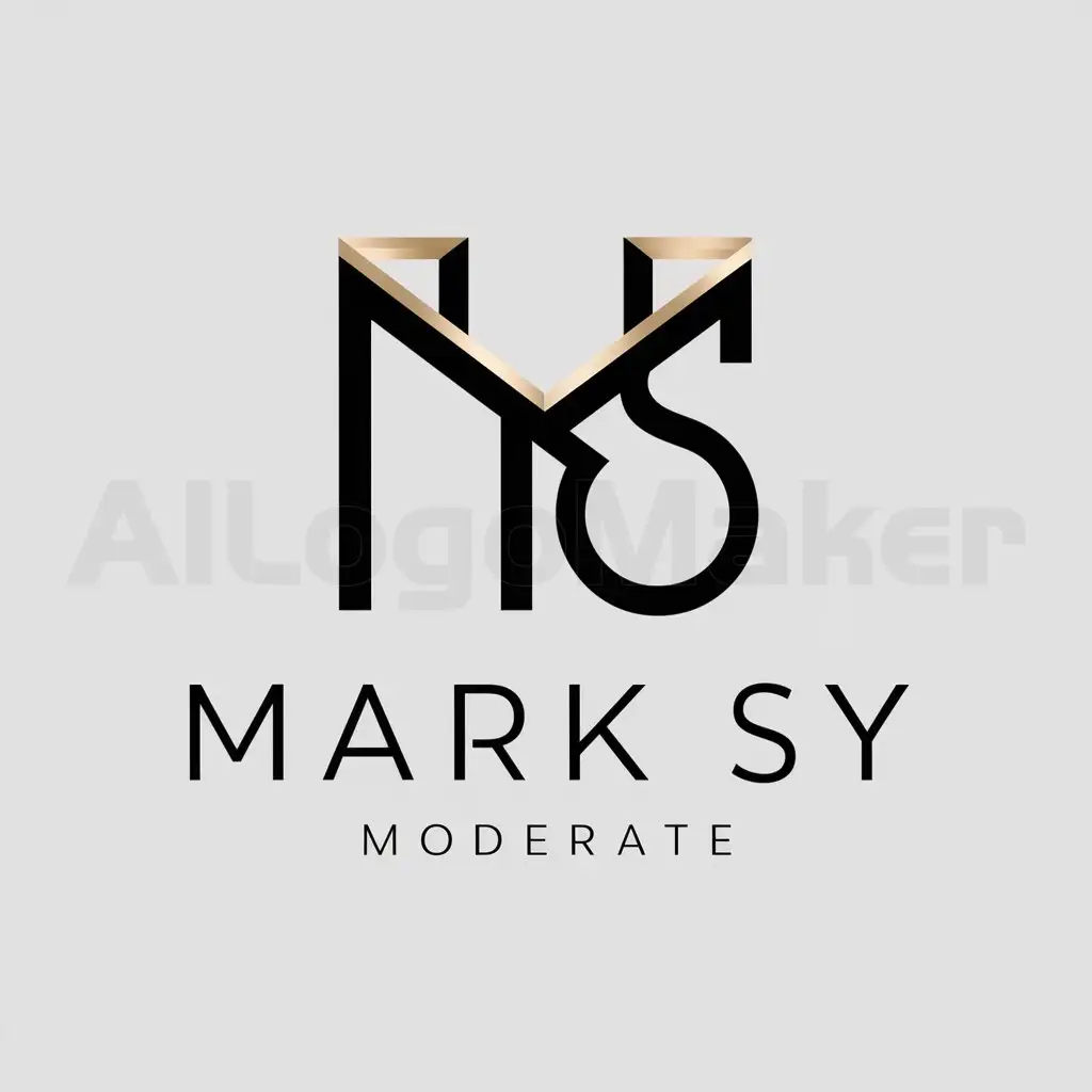 a logo design,with the text 'Mark Sy', main symbol: Letters symbols of M