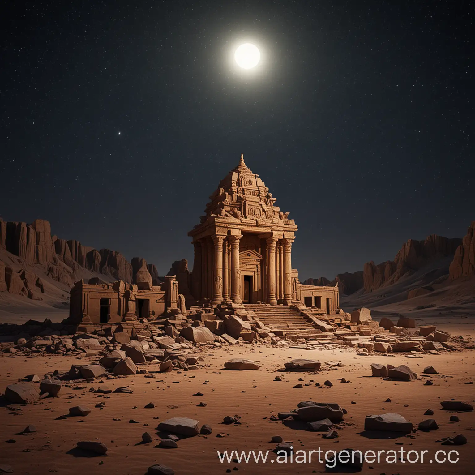 Desert-Night-Ancient-Eastern-Temple-Ruins