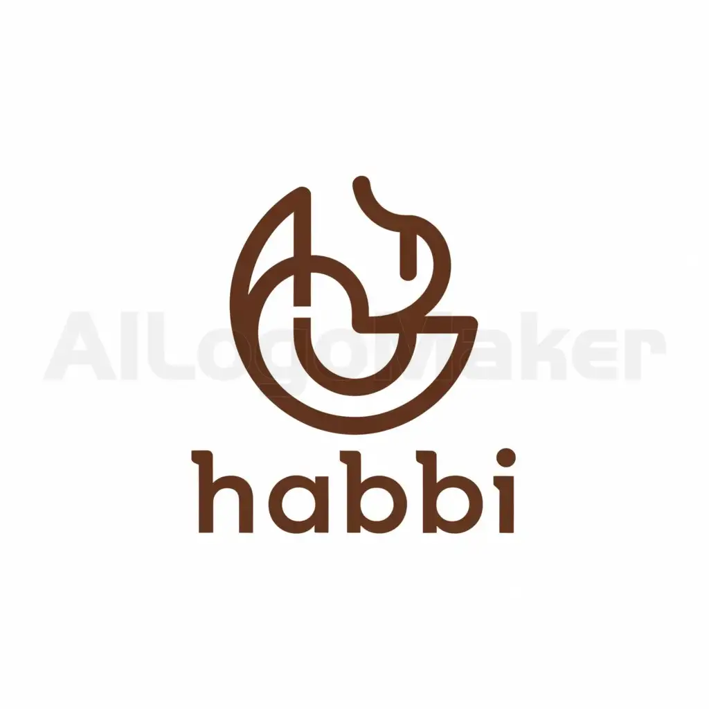 a logo design,with the text "Habibi", main symbol:powder coffee snack,Moderate,be used in food industry,clear background