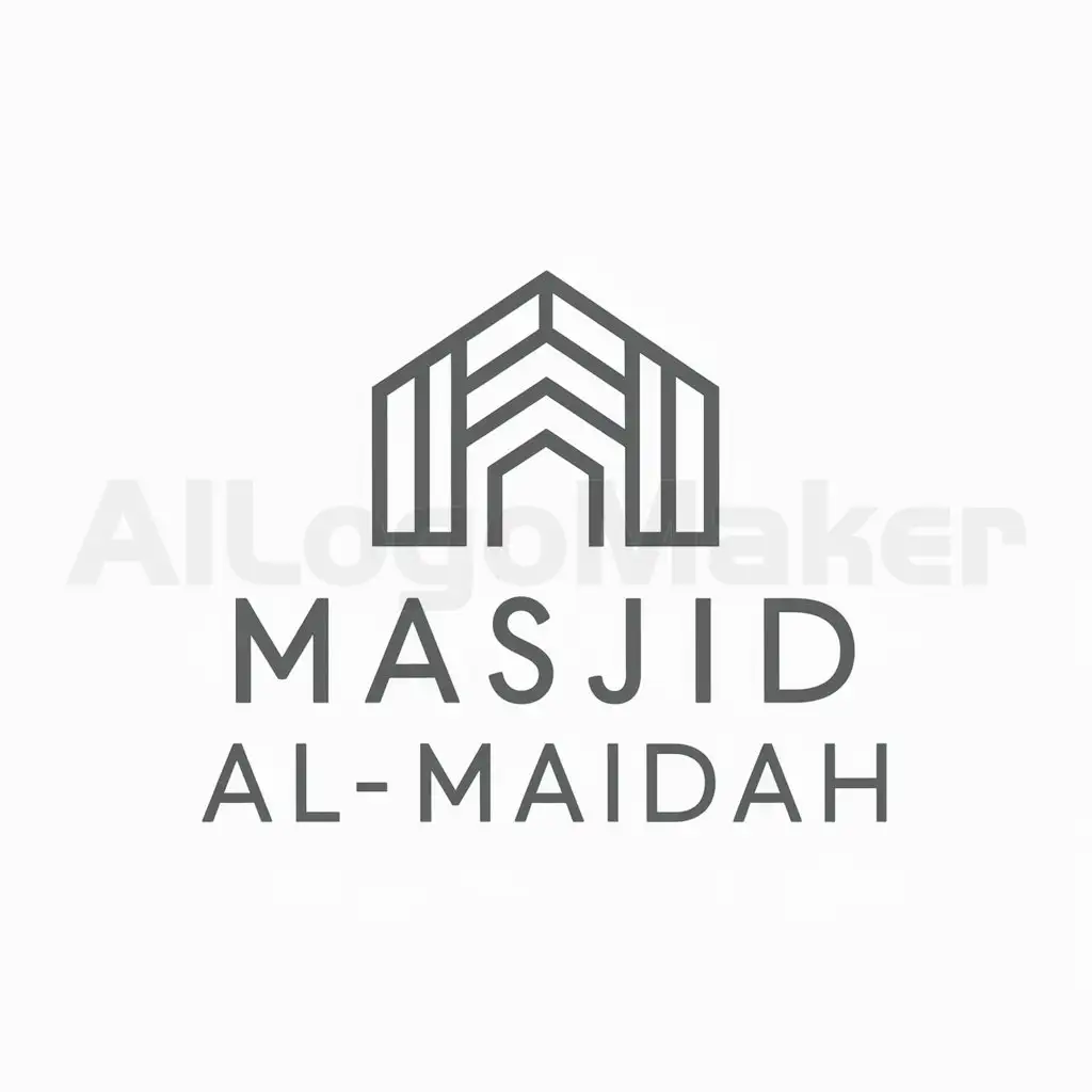 a logo design,with the text "Masjid Al-Maidah", main symbol:Greyscale,Moderate,be used in Religious industry,clear background