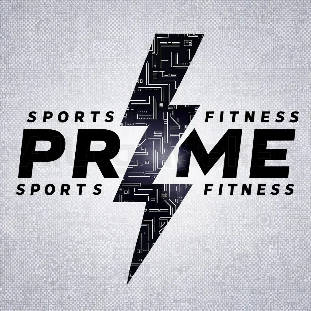 a logo design,with the text "PRIME", main symbol:LightningBolt, CyberPattern,complex,be used in Sports Fitness industry,clear background