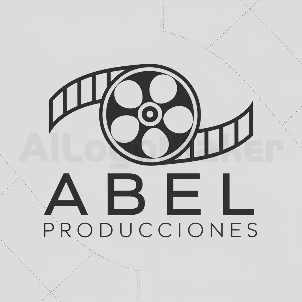a logo design,with the text "ABEL Producciones", main symbol:Film/Rolling film,complex,clear background