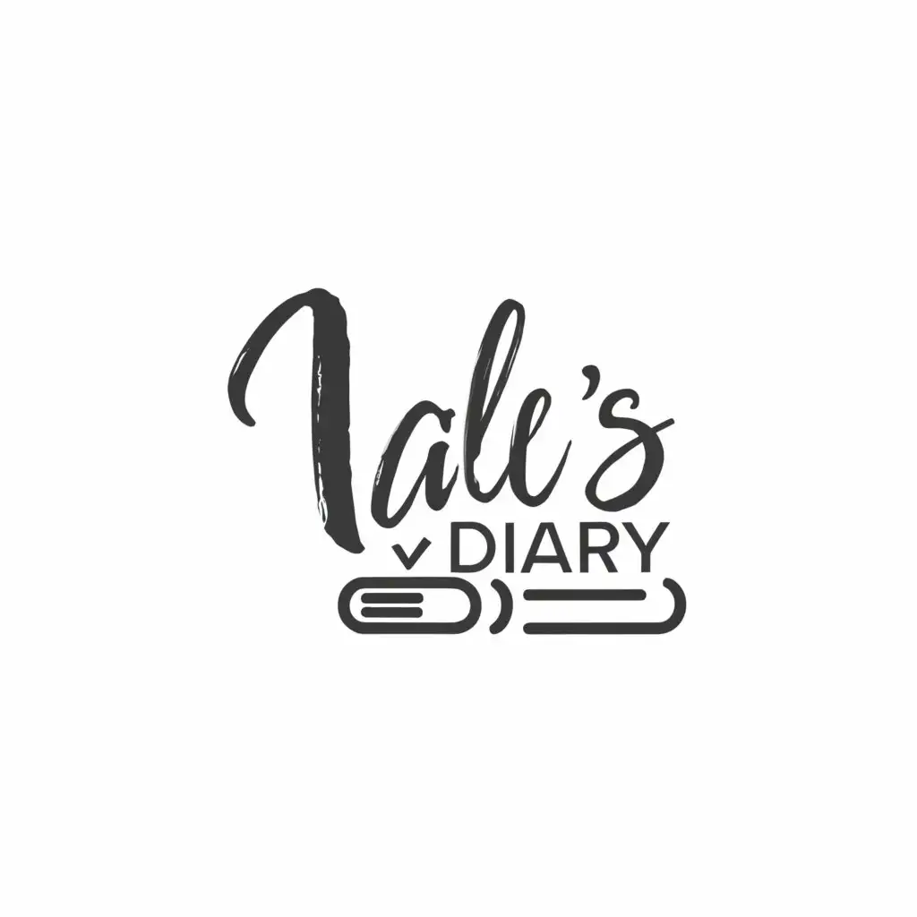 a logo design,with the text "Val's diary", main symbol:Book with a pen,Минималистичный,be used in Образование industry,clear background