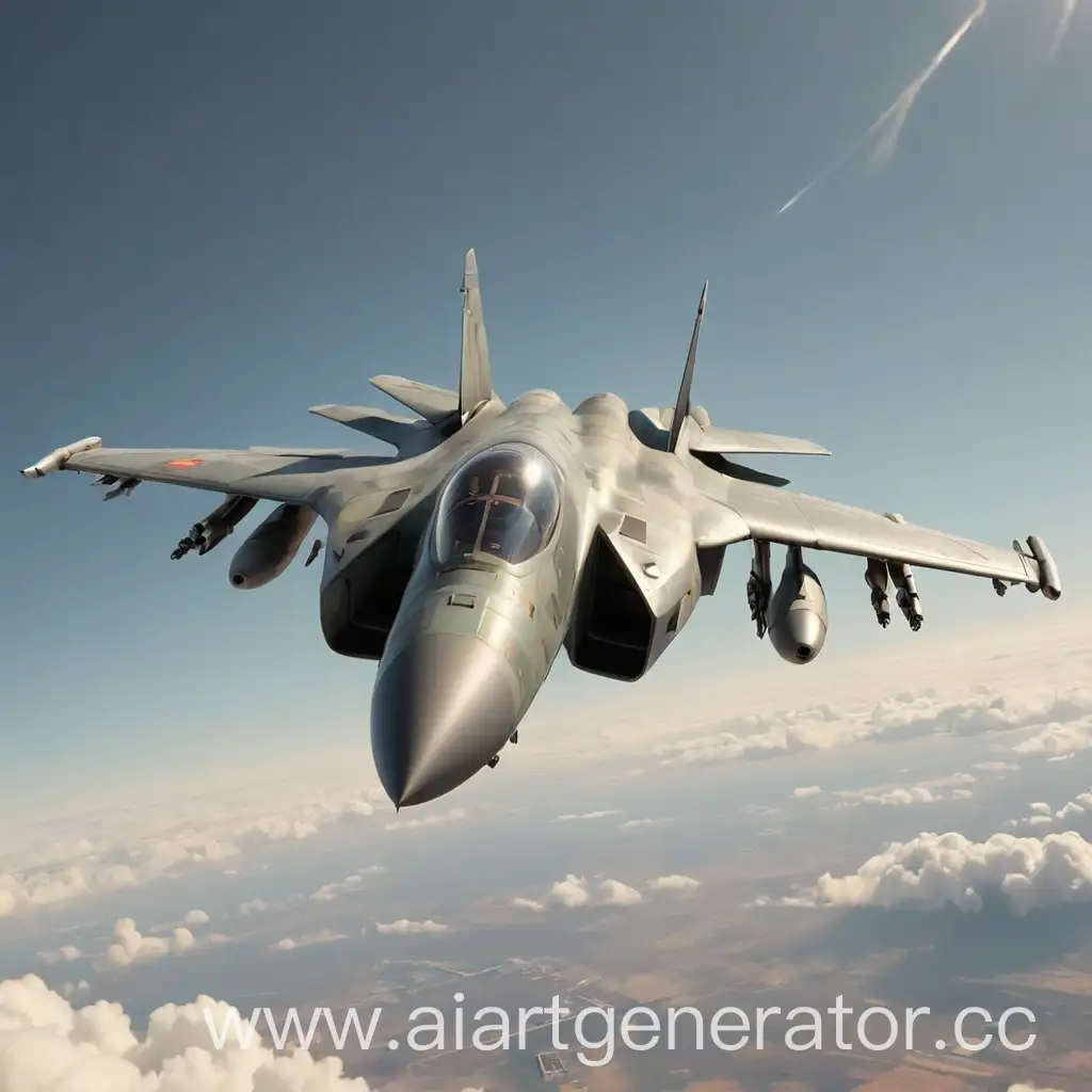 Cartoonish-Fighter-Jet-Soaring-in-the-Sky-with-Empty-Cockpit