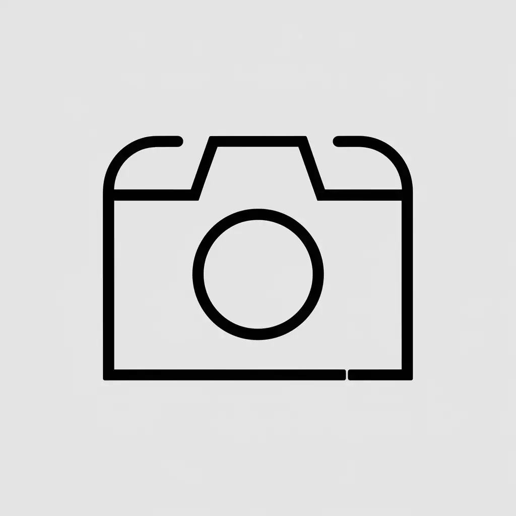Generate a minimalist vector icon of a camera, using only basic shapes and lines