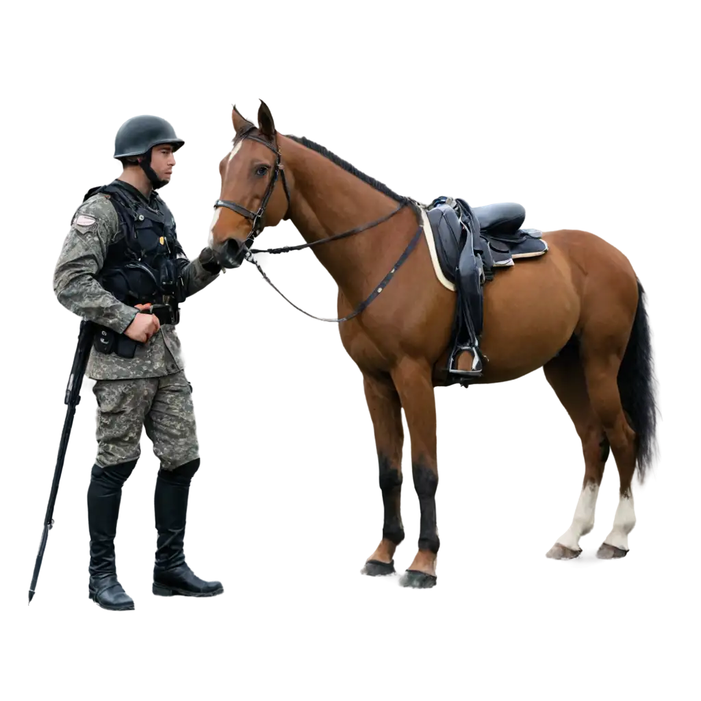 a soldire and a horse