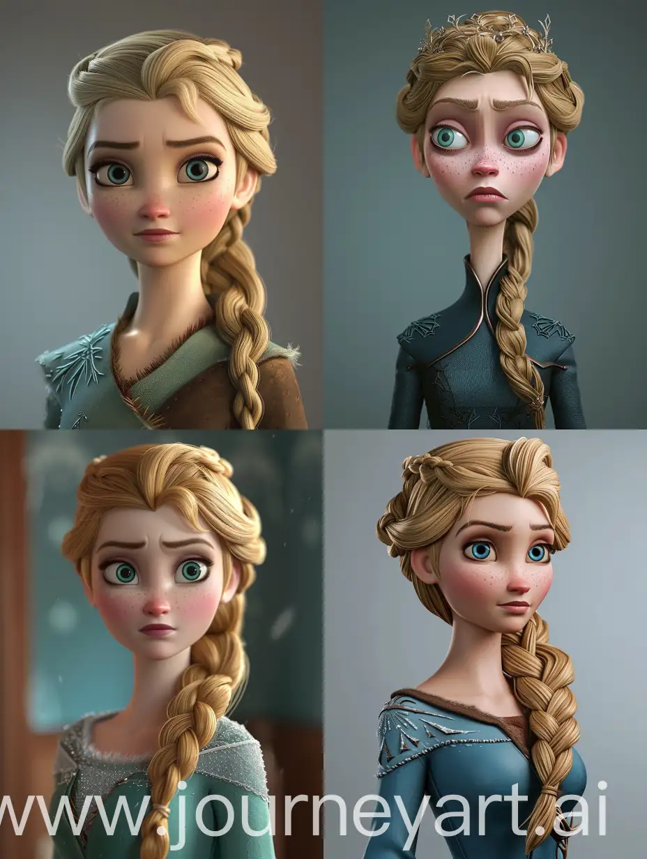 A Pixar style portrait of the character [Frozen] from the series Game of Thrones, rendered in 3D in the style of Pixar.