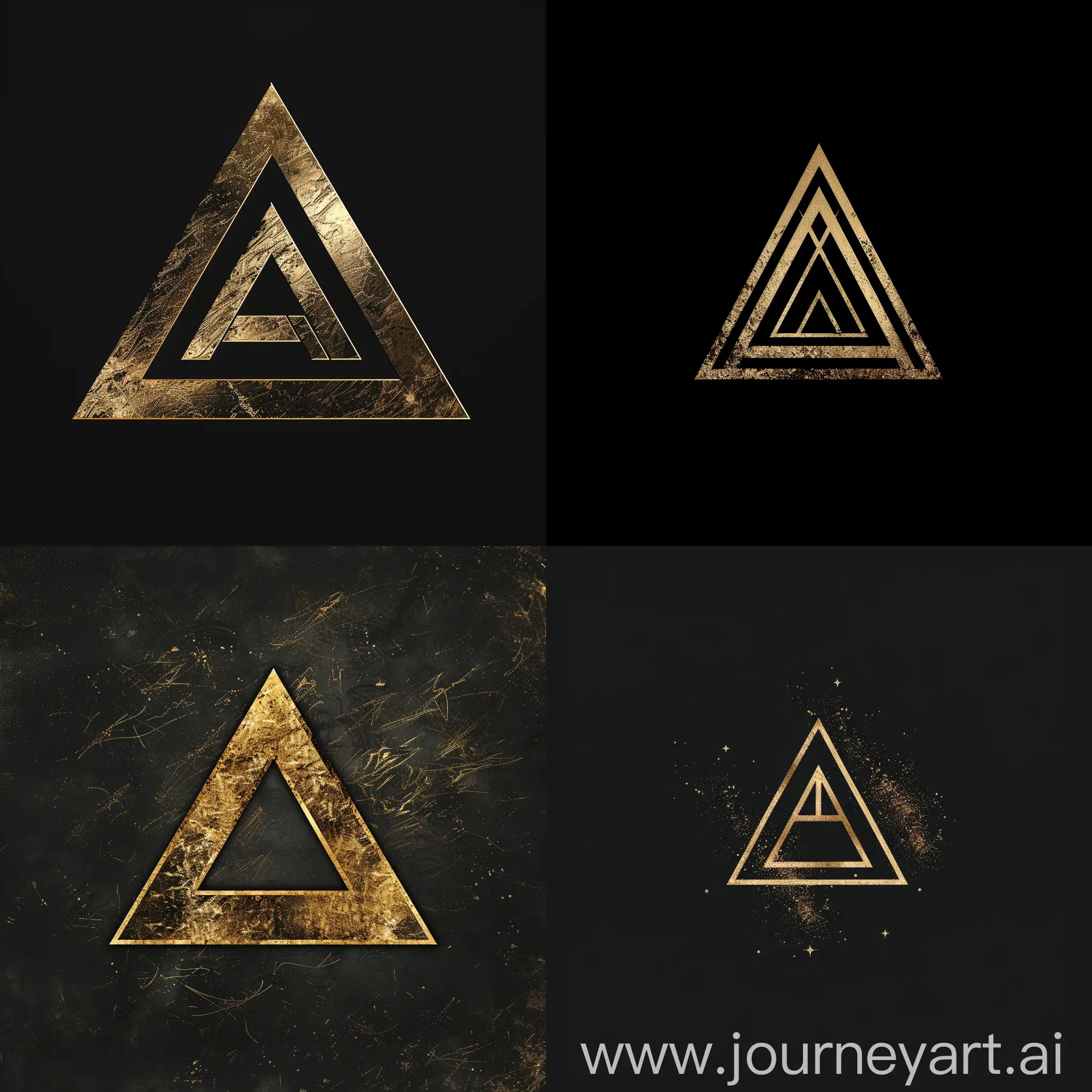 Typography, for "Akash".
Expression, feeling and appearance characteristics of the logo: triangular format, serif letters, gold, luxury, a combination of hard and strong, using the "Harry Potter" typography design pattern from the Harry Potter movie.
More information: Akash means: power, glory, management and kindness.
Akash: The brand and stage name of a pop singer.