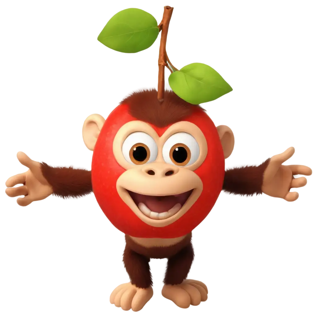 HighQuality-PNG-Image-of-an-Apple-and-Monkey-Creative-AI-Art-Prompt