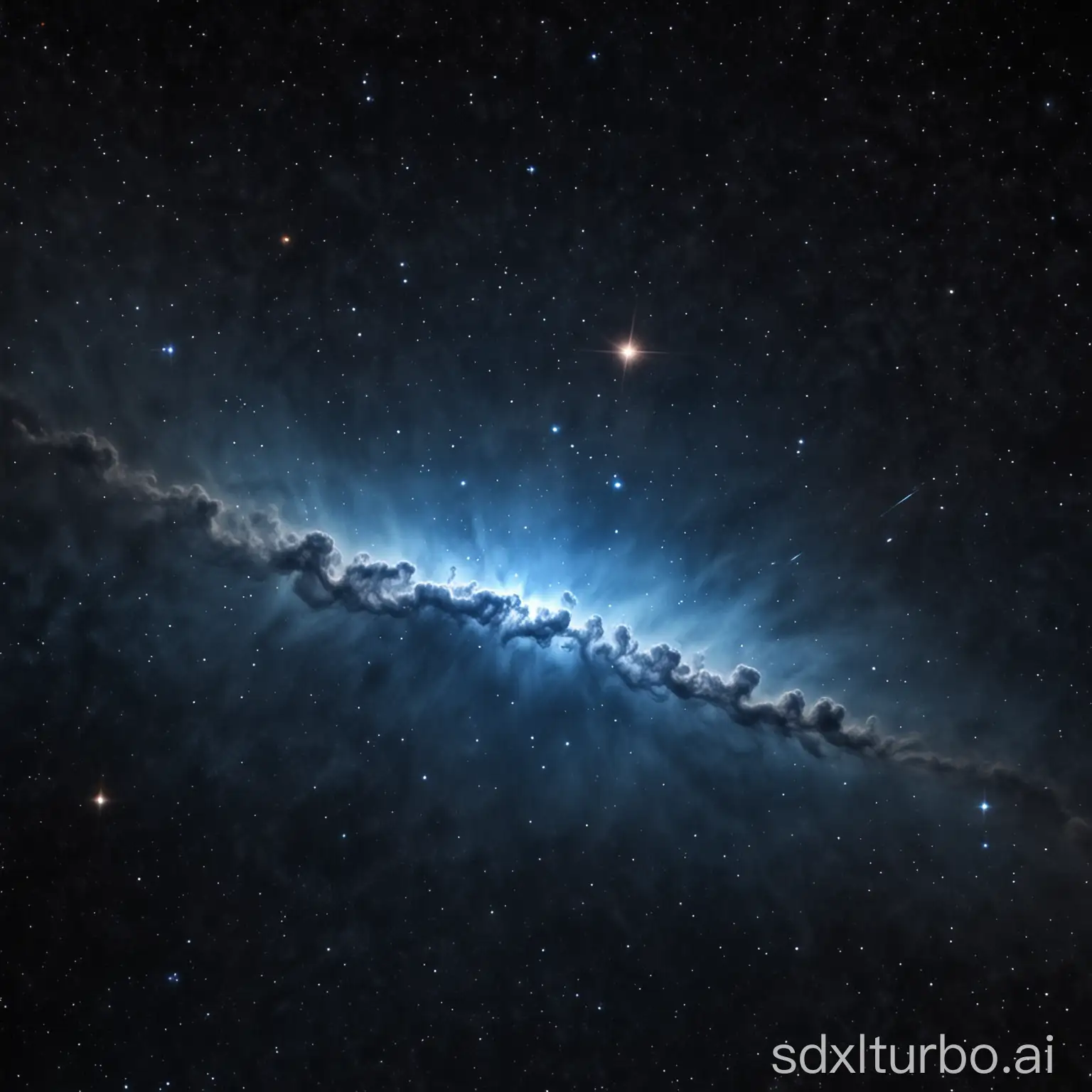 a flat dark blue cloud nebular in space, tileset, no background negativ promt: out of focus, depth of field, lens blur, glowing