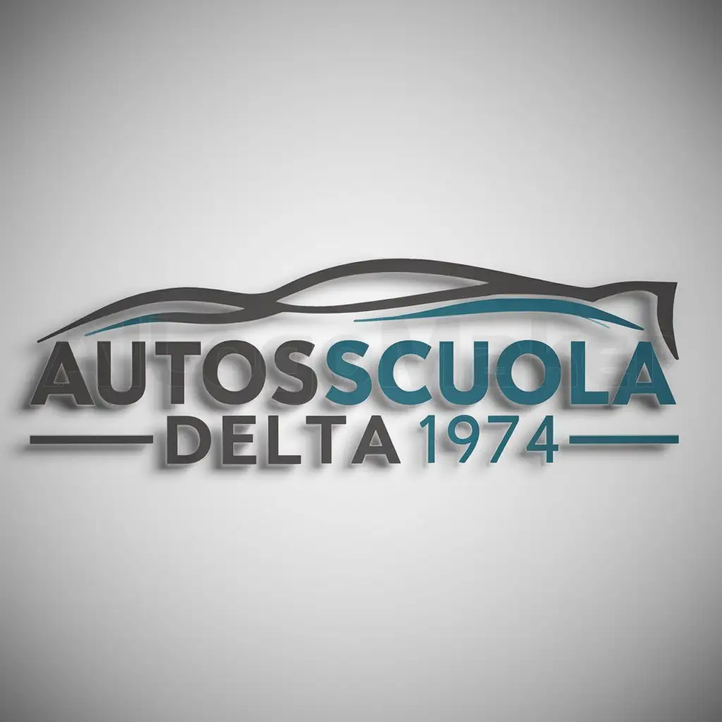 a logo design,with the text "Autoscuola Delta 1974", main symbol:car,Moderate,be used in Automotive industry,clear background
