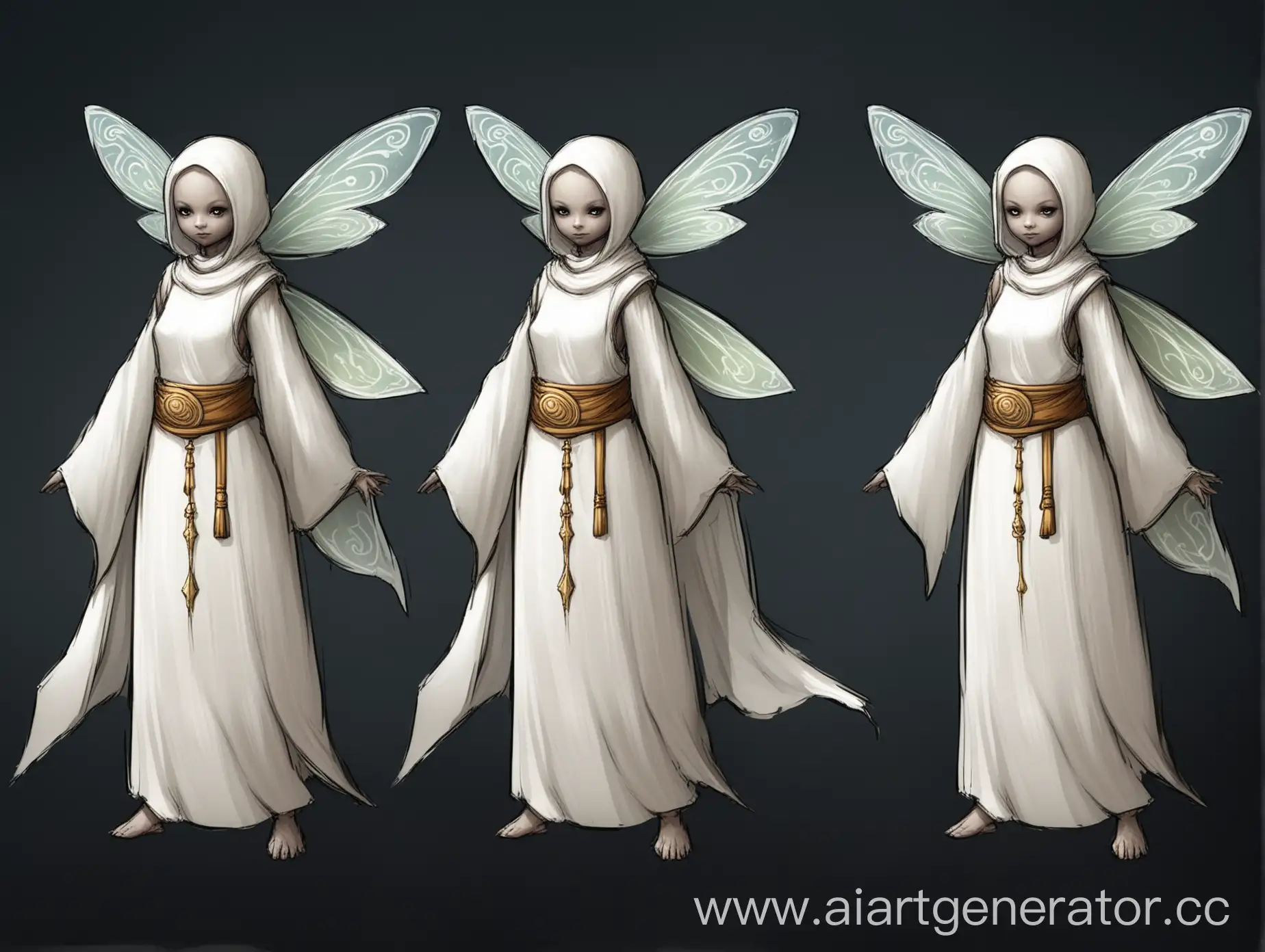 Fantasy-Game-Concept-Art-Small-Fairy-in-White-Monk-Robes