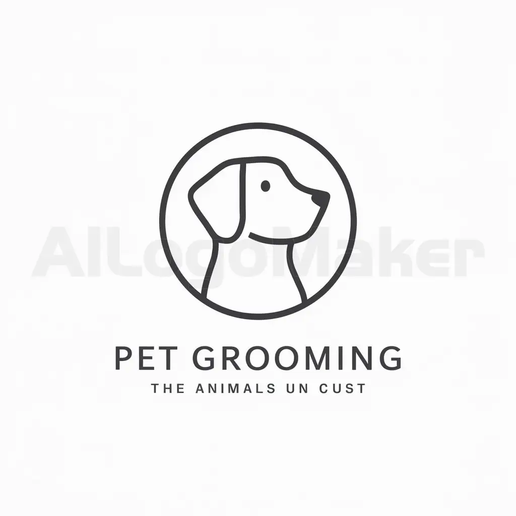 a logo design,with the text "pet grooming", main symbol:circular dog,Minimalistic,be used in Animals Pets industry,clear background