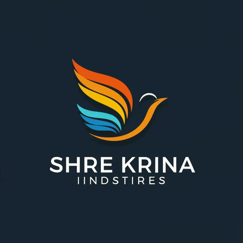 a logo design,with the text "Shree Krishna Industries", main symbol:bird flying,Moderate,clear background