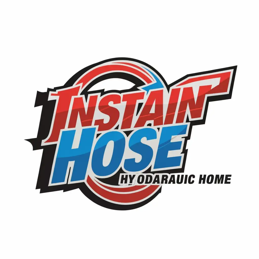 a logo design,with the text "Instant Hose", main symbol:simple text logo called "Instant Hose",   It’s a hydraulic hose company. 
 Colors could be mixed and matched, red blue white black grey yellow.,Moderate,be used in Others industry,clear background