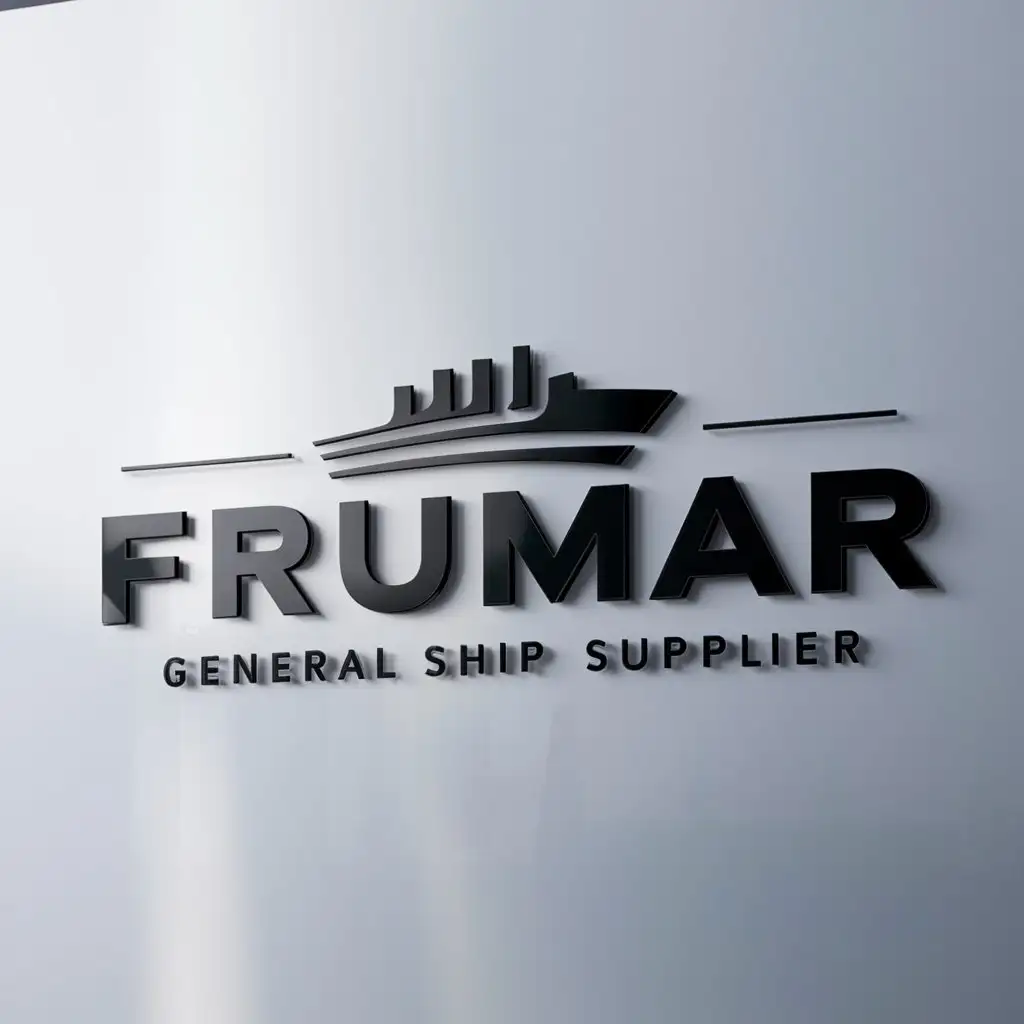 a logo design,with the text "Frumar", main symbol:general ship supplier,complex,clear background