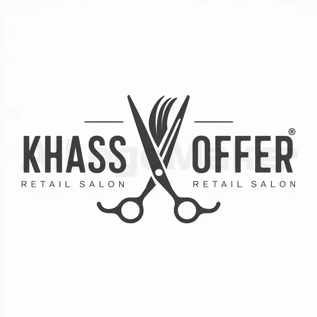 a logo design,with the text "Khass Offer", main symbol:Hair Salon,Moderate,be used in Retail industry,clear background